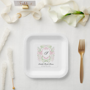 Grandmellenial Botanisches Wappen Baby Shower Pappteller