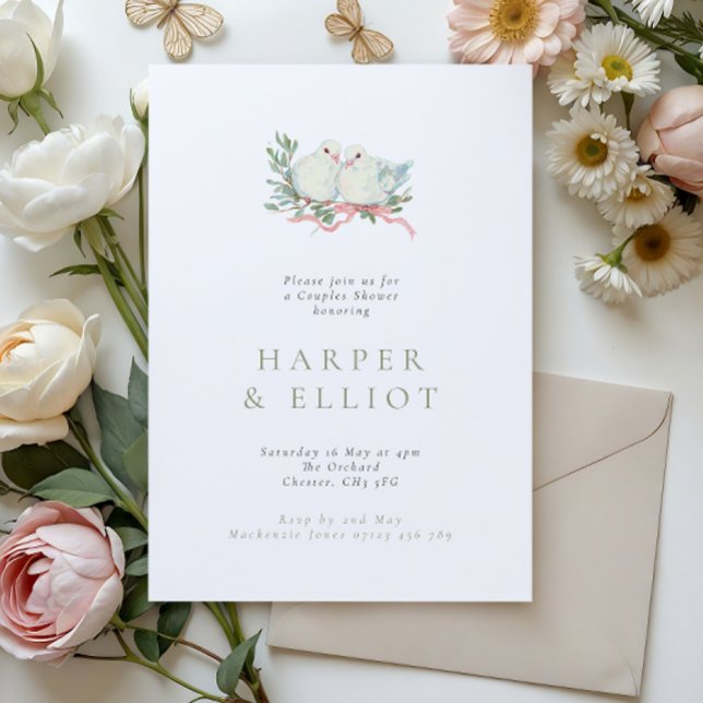 Grandmillenial Love Birds Couples Shower Einladung (Von Creator hochgeladen)