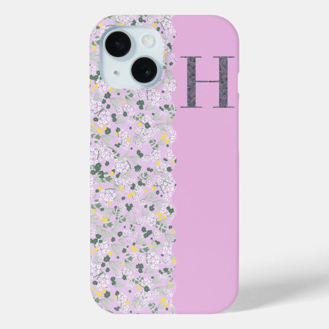 Grandmillenial MONOGRAM H LILAC KLEINE BLUME Case-Mate iPhone Hülle (Rückseite)