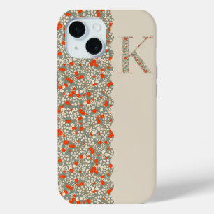 Grandmillenial MONOGRAM K BG RED KLEINE BLUME Case-Mate iPhone Hülle