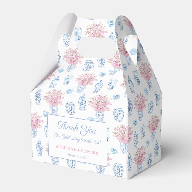 Grandmillenial Pink Blue Ginger Jar Polterabend Geschenkschachtel (Vorderseite)
