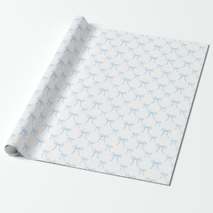 Grandmillennial Blaue Schleife Große Verpackungspa Geschenkpapier