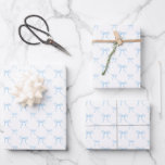 Grandmillennial Blue Bow Preppy Wrapping Paper Geschenkpapier Set<br><div class="desc">Grandmillennial Blue Bow Coquette Wrapping Paper Set</div>