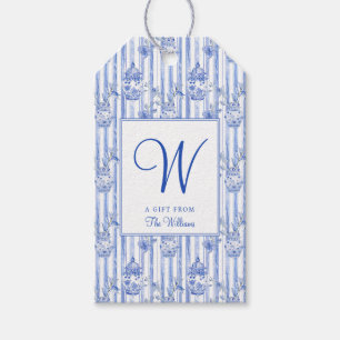 Grandmillennial Blue Chinoiserie Ginger Jar Geschenkanhänger