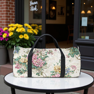 Grandmillennial-Blumen-Tapisserie Duffle Bag