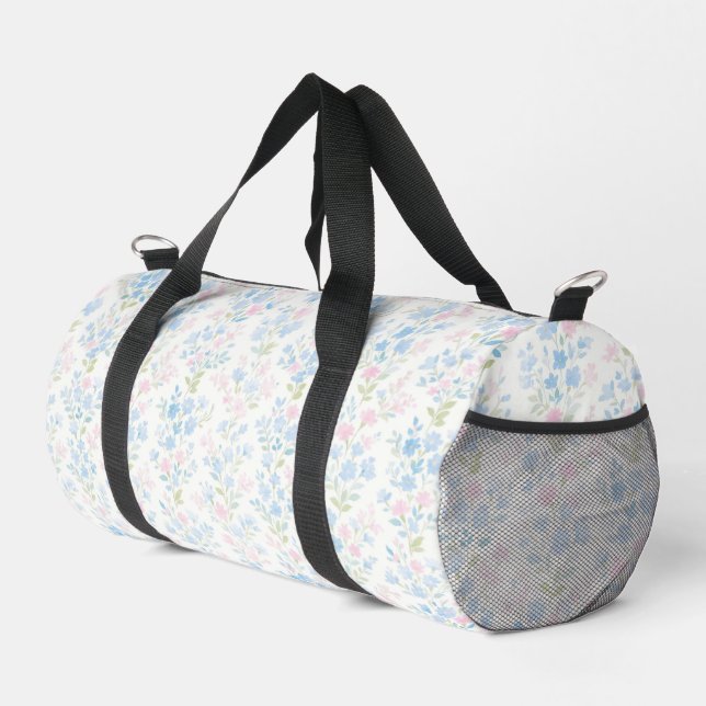 Grandmillennial Blumenmuster Duffle Bag (Rechte Ecke)