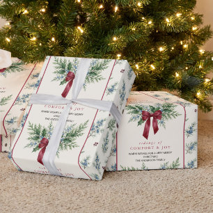 Grandmillennial-Botanischer-Bogen-Weihnachtsfeier Geschenkpapier