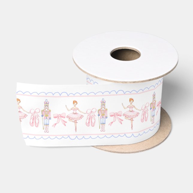 Grandmillennial Christmas Nutcracker Ribbon Satinband (Spule)
