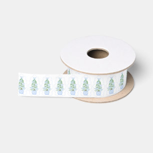 Grandmillennial Christmas Tree Gingham Bows Ribbon Satinband