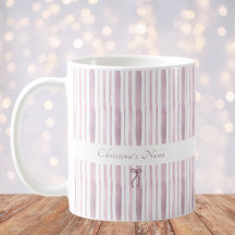Grandmillennial Dusty Mauve Streifen Elegantes Lan