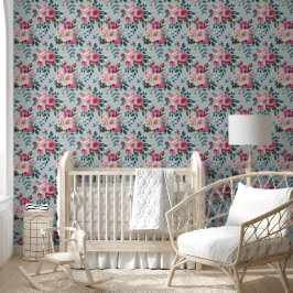 Grandmillennial Dusty Rose Blütenmuster Tapete