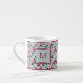 Grandmillennial Dusty Rose Floral Benutzerdefinier Espressotasse
