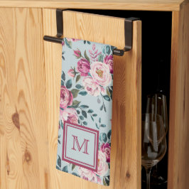 Grandmillennial Dusty Rose Floral Benutzerdefinier Geschirrtuch