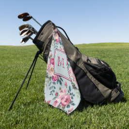 Grandmillennial Dusty Rose Floral Benutzerdefinier Golfhandtuch