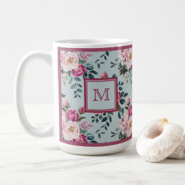 Grandmillennial Dusty Rose Floral Benutzerdefinier Kaffeetasse