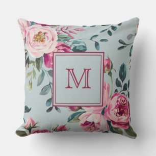 Grandmillennial Dusty Rose Floral Benutzerdefinier Kissen