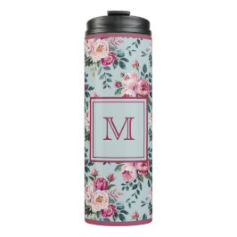 Grandmillennial Dusty Rose Floral Benutzerdefinier Thermosbecher