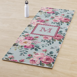 Grandmillennial Dusty Rose Floral Benutzerdefinier Yogamatte
