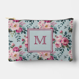 Grandmillennial Dusty Rose Floral Benutzerdefinier Zubehörtasche
