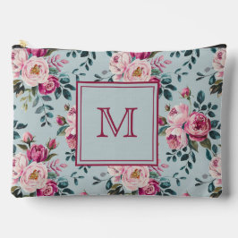 Grandmillennial Dusty Rose Floral Benutzerdefinier Zubehörtasche