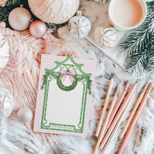 Grandmillennial Evergreen Accessoire mit Monogramm Post-it Klebezettel