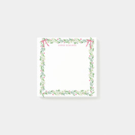 Grandmillennial Evergreen Swag mit Monogram Post-it Klebezettel