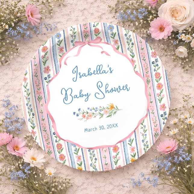 Grandmillennial Florales Babyshower  Pappteller (Von Creator hochgeladen)