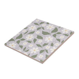 Grandmillennial Gänseblümchen Blumenmuster Soft Pa Fliese