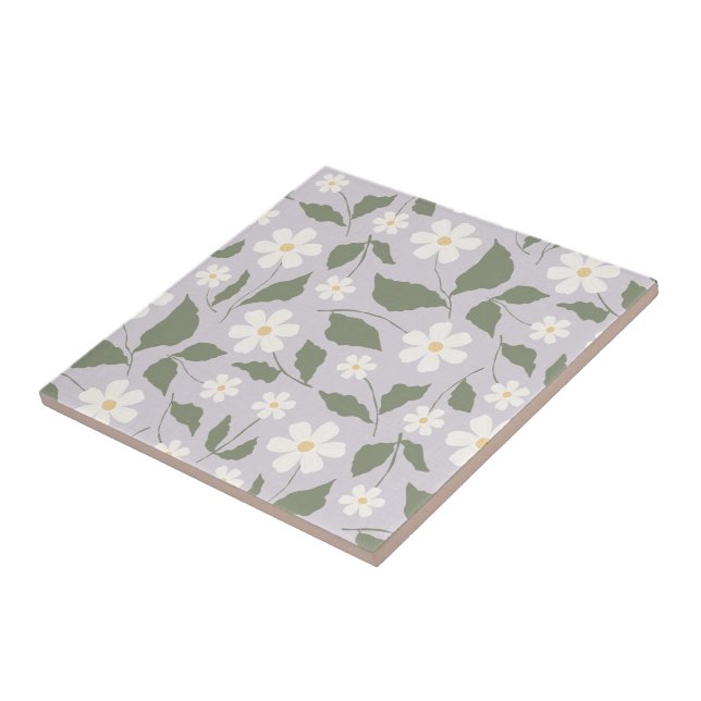 Grandmillennial Gänseblümchen Blumenmuster Soft Pa Fliese (Seite)