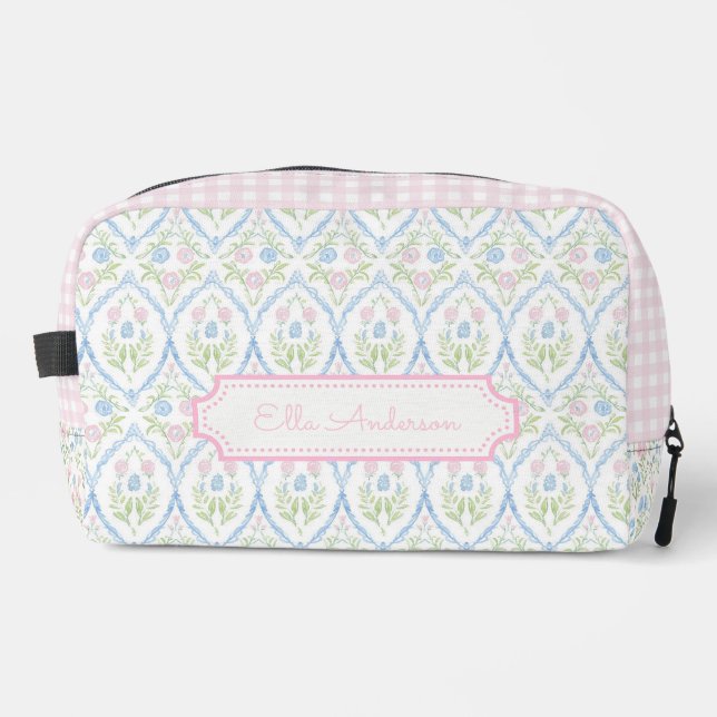 Grandmillennial Pastel Floral Waschbeutel (Vorderseite)