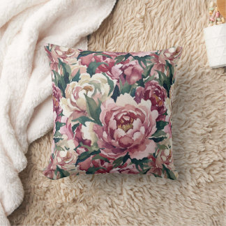 Grandmillennial Peonies | Dusty Mauve Kissen