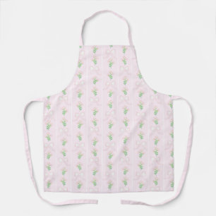 Grandmillennial Preppy Pink Bows Floral Schürze