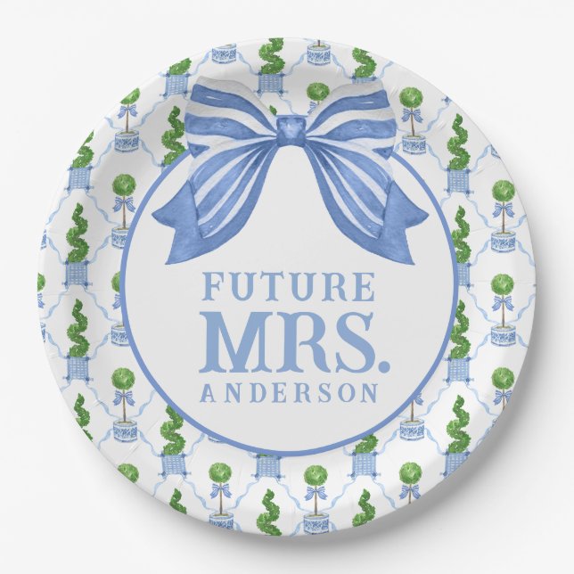 Grandmillennial Topiary | Frau Future Pappteller (Vorderseite)