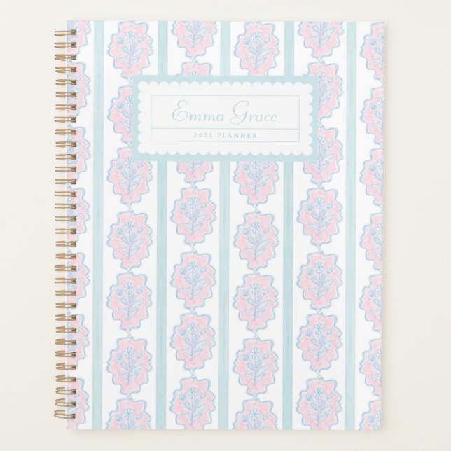Grandmillennial Trellis Floral Planner Planer (Vorderseite)