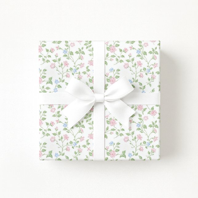 Grandmillennial  Vintage Pastel Floral Wrapping  Geschenkpapier (Von Creator hochgeladen)