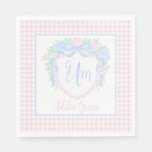 Grandmillennial Watercolor Wappen Serviette