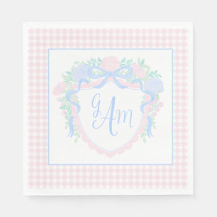 Grandmillennial Watercolor Wappen Serviette