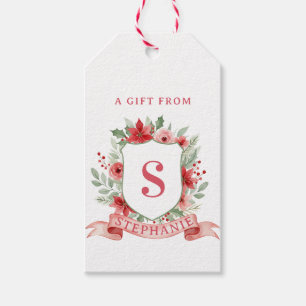 Grandmillennial-Weihnachtswappen Weihnachtsmonog Geschenkanhänger