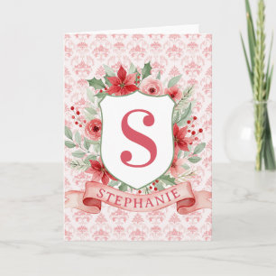 Grandmillennial-Weihnachtswappen Weihnachtsmonog Karte