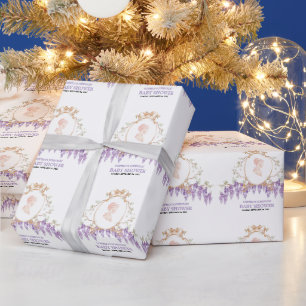 Grandmillennial Wisteria Babyparty  Geschenkpapier