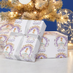 Grandmillennial Wisteria Babyparty  Geschenkpapier