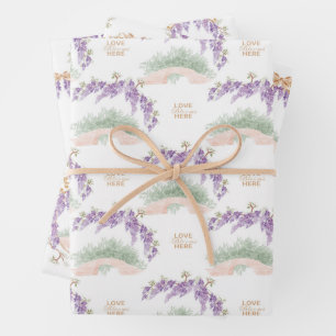 Grandmillennial Wisteria Babyparty  Geschenkpapier Set