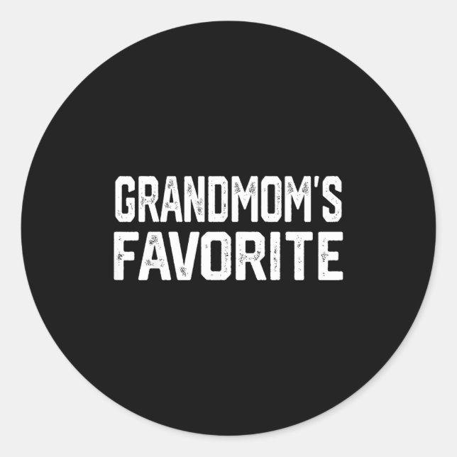 Grandmom’s Favorite Funny Grandparent Granhild Vin Runder Aufkleber (Vorderseite)