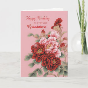 Grandniece Birthday Peonies Karte