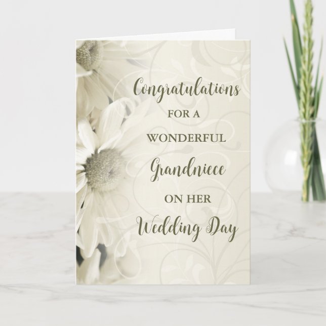 Grandniece Wedday Herzlichen Glückwunsch Karte (Vorderseite)