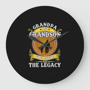 Grandpa And Grandson The Legend And The Legacy Große Wanduhr