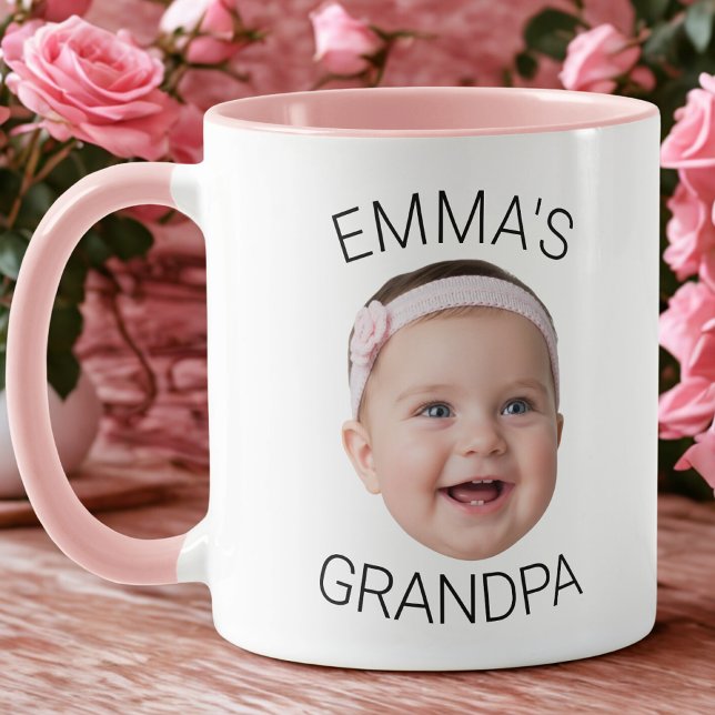 Grandpa Birthday Baby Face Custom Mug (Créateur téléchargé)