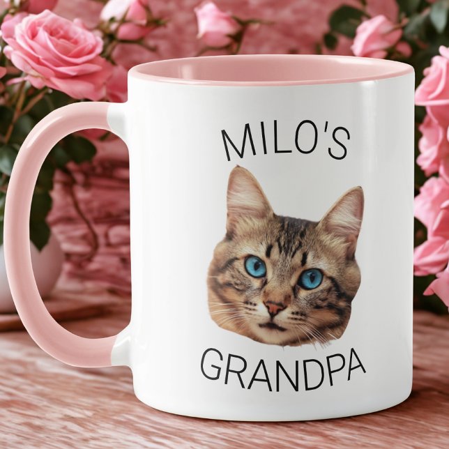 Grandpa Birthday Custom Cat Face Mug (Créateur téléchargé)