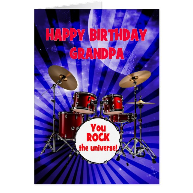 Grandpa Birthday You Rock Drums (Devant)