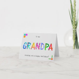 GRANDPA Bold Boho Anniversaire Carte pliée